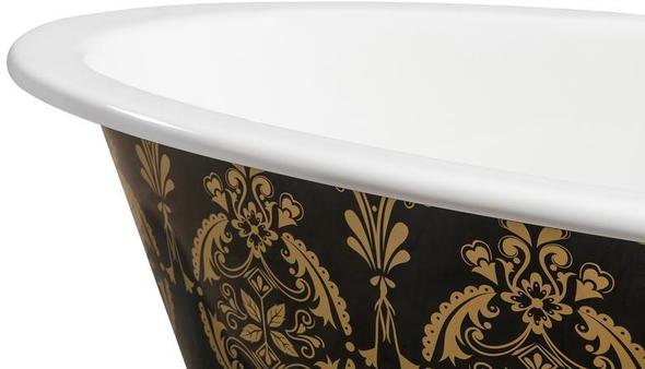 clawfoot tub with whirlpool jets Streamline Bath Set of Bathroom Tub and Faucet Green, Gold Soaking Clawfoot Tub