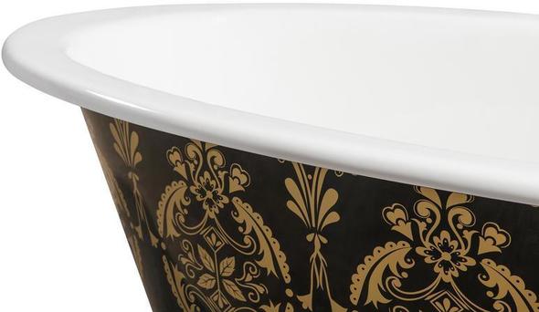 white bathroom Streamline Bath Set of Bathroom Tub and Faucet Green, Gold Soaking Clawfoot Tub