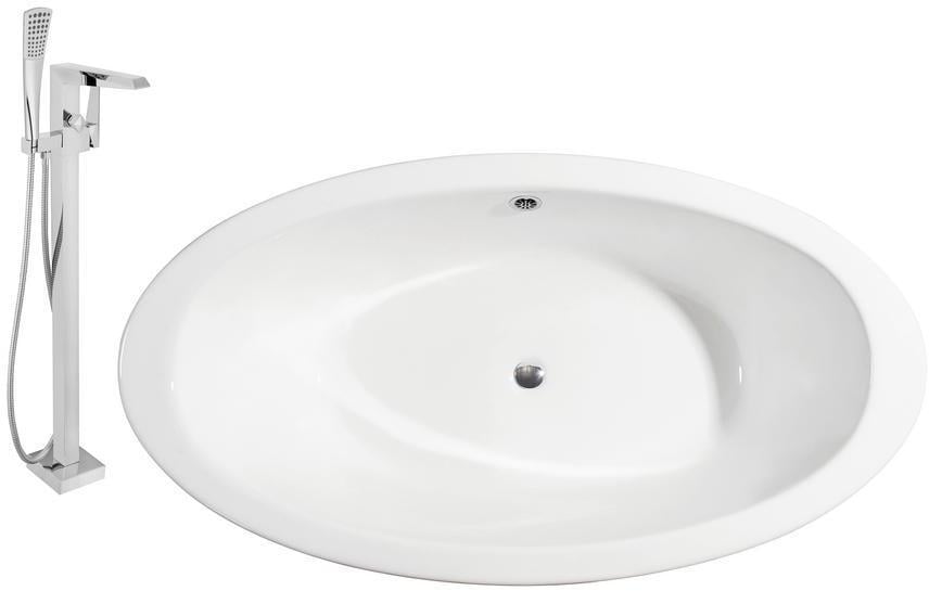 jetted bathtub for two Streamline Bath Set of Bathroom Tub and Faucet Red Soaking Clawfoot Tub