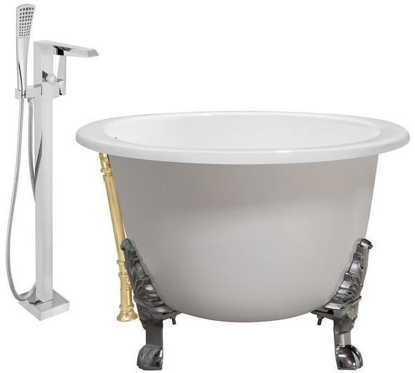 wet room shower and tub Streamline Bath Set of Bathroom Tub and Faucet White Soaking Clawfoot Tub