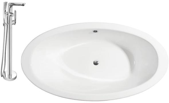 resin free standing tub Streamline Bath Set of Bathroom Tub and Faucet White Soaking Clawfoot Tub
