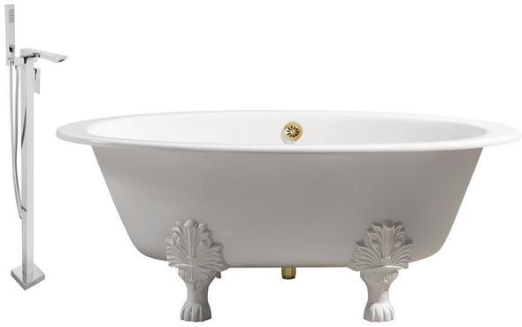tub feet Streamline Bath Set of Bathroom Tub and Faucet White Soaking Clawfoot Tub