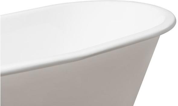 oval soaking tub Streamline Bath Set of Bathroom Tub and Faucet White Soaking Clawfoot Tub