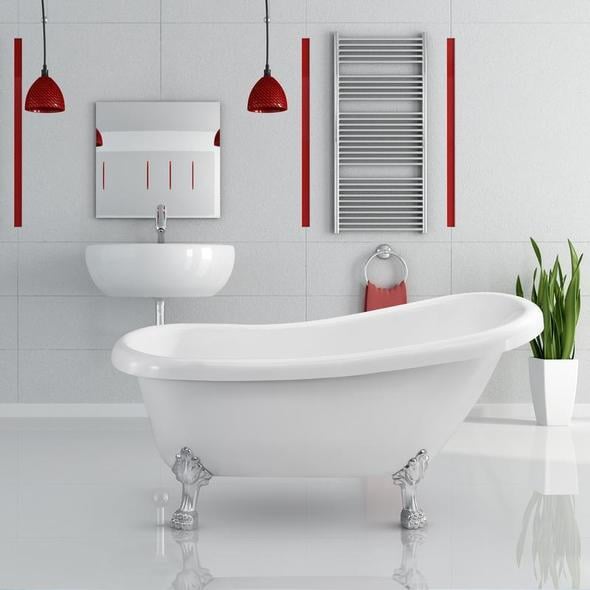 freestanding bath in wet room Streamline Bath Bathroom Tub White Soaking Clawfoot Tub