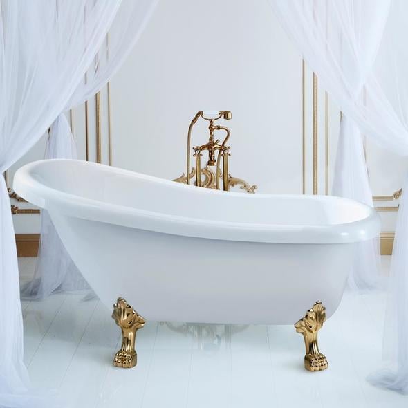 tub shop Streamline Bath Bathroom Tub White Soaking Clawfoot Tub