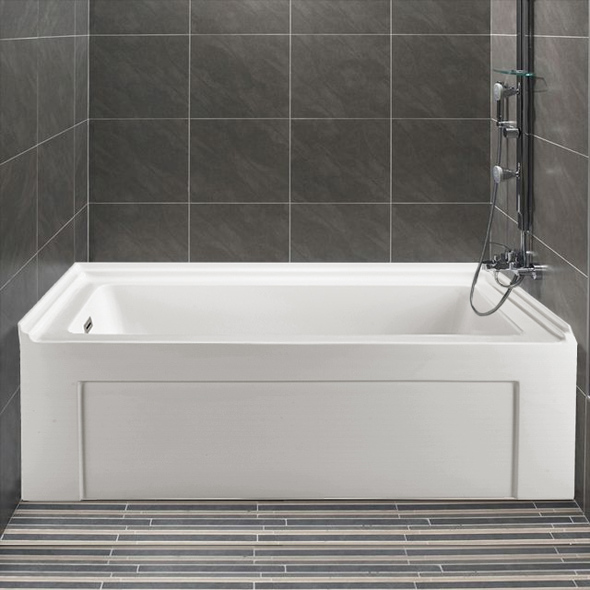 jacuzzi freestanding jetted tub Streamline Bath Bathroom Tub White Soaking Alcove Apron Tub