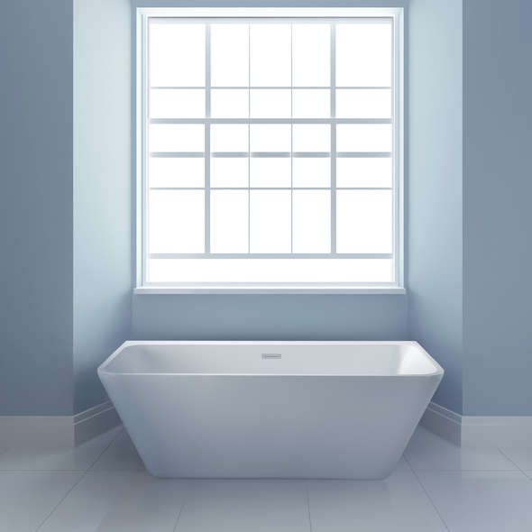left drain bathtub Streamline Bath Bathroom Tub White Soaking Wall Adjacent Apron Tub