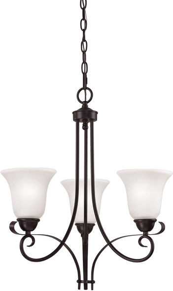 chandelier light small Thomas Lighting Chandelier Chandelier Oil Rubbed Bronze, White Glass Traditional