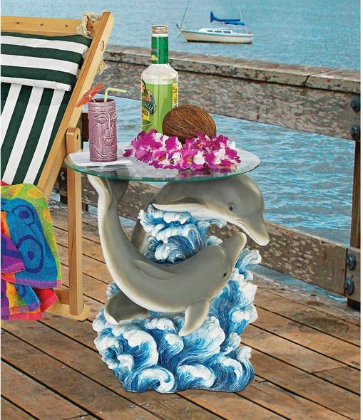 natural wood table Toscano Themes > Tiki Statues & Tropical Outdoor Decor > Tropical Outdoor Decor Accent Tables