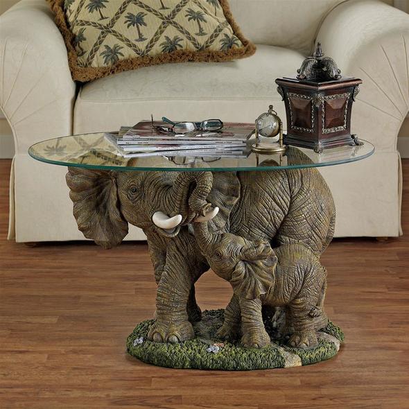 metal and glass end tables Toscano Themes > Animal Décor > Furniture