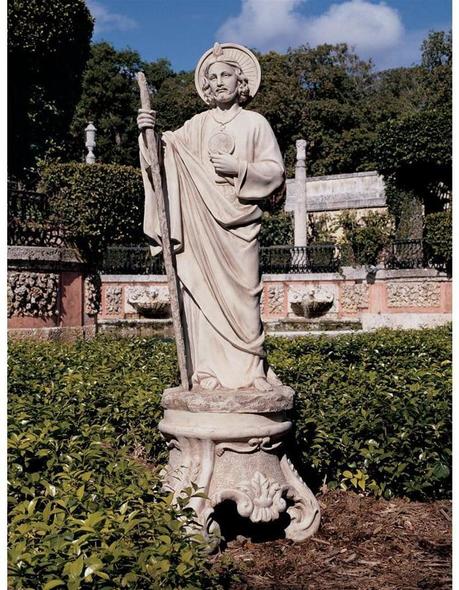 large teak garden bench Toscano Garden DÃ©cor > Religious Statues for the Garden > Christian Statues Garden Statues and Decor