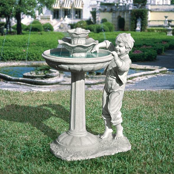 fountain in the garden Toscano Garden Décor > Children Garden Statues