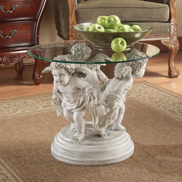 side wooden table Toscano Themes > Angel Figurines & Sculptures > Angel Indoor Statues