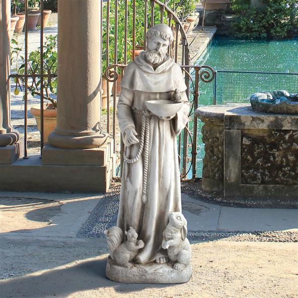 2 seat wooden bench Toscano Garden Décor > Religious Statues for the Garden > Christian Statues