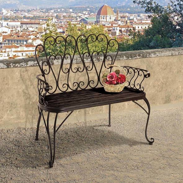 patterned upholstered storage bench Toscano Furniture > Outdoor Furniture