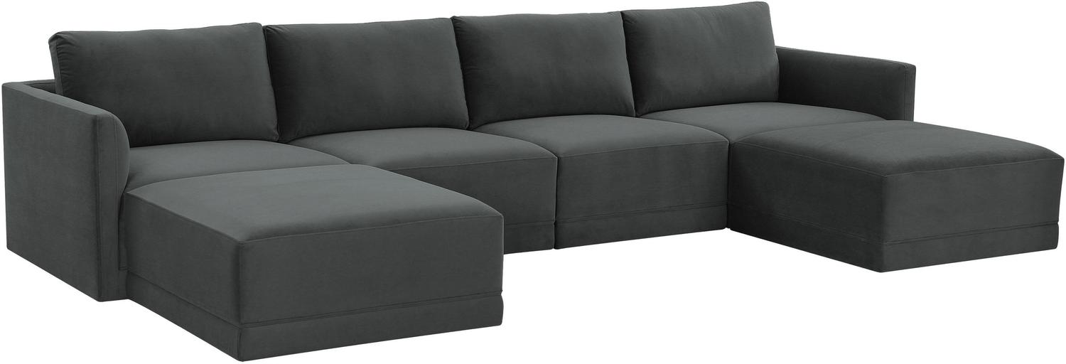 black and grey couch Tov Furniture Sectionals Charcoal