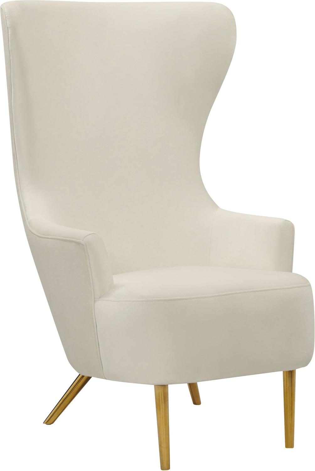 modern grey armchair Tov Furniture Accent Chairs Chairs Cream