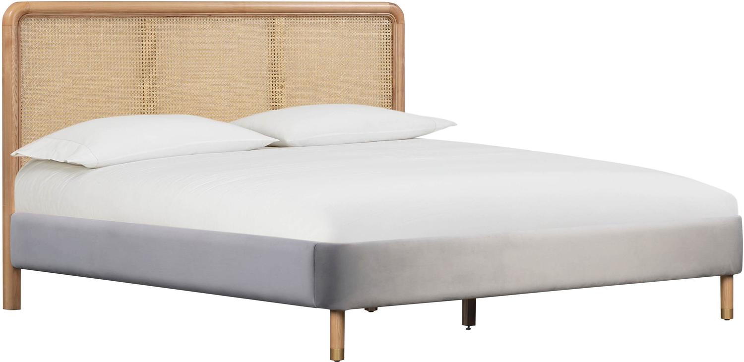 metal frame queen bedframe Tov Furniture Beds Grey