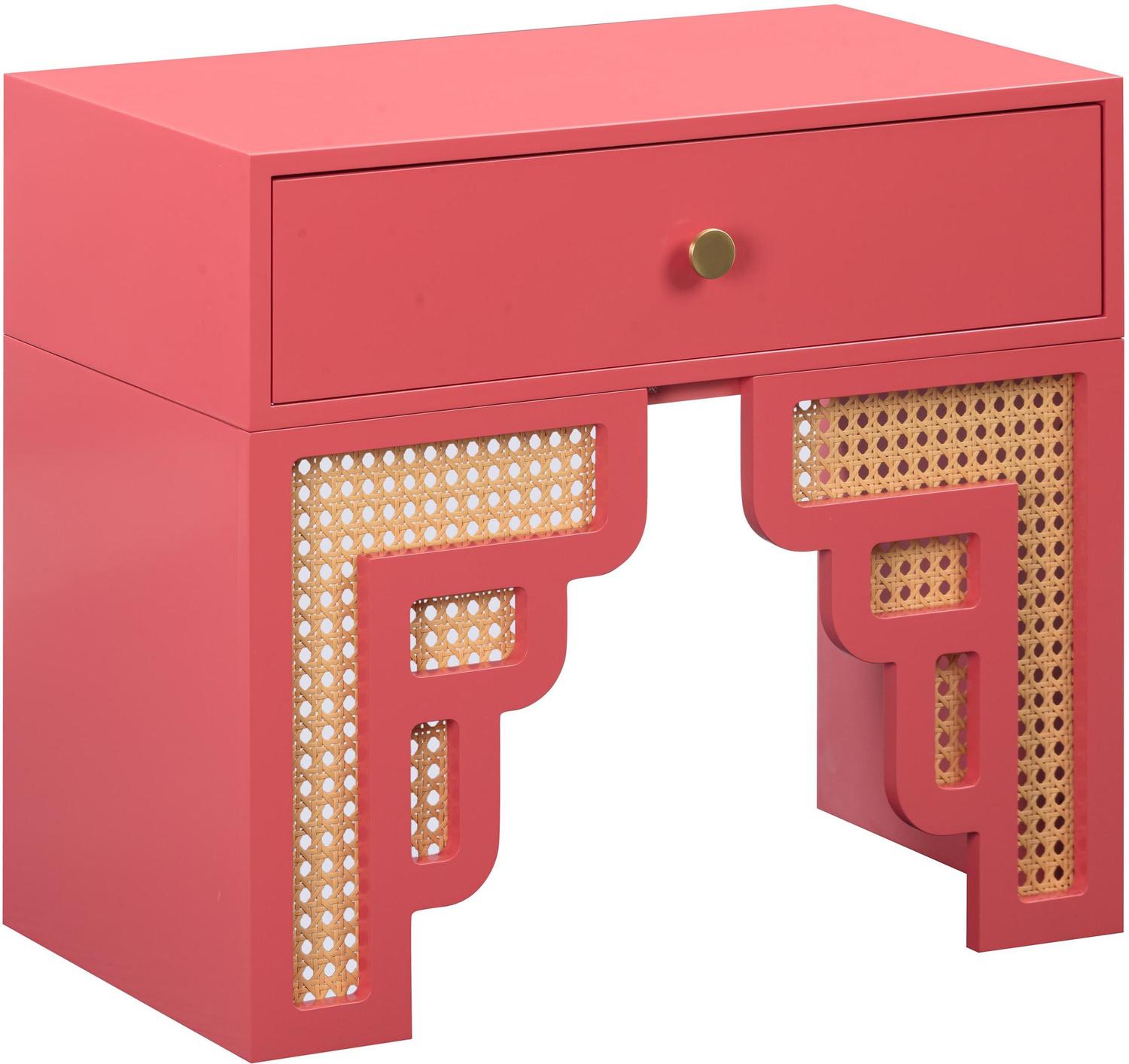 drawers bedside Tov Furniture Nightstands Pink