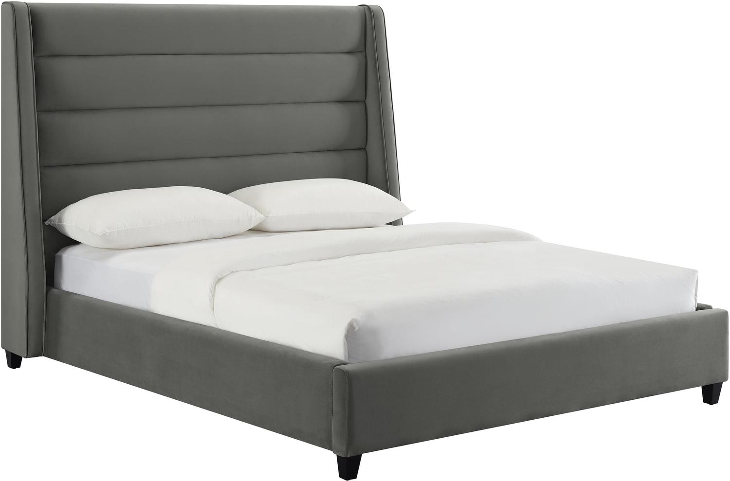 black king size platform bed Tov Furniture Beds Grey