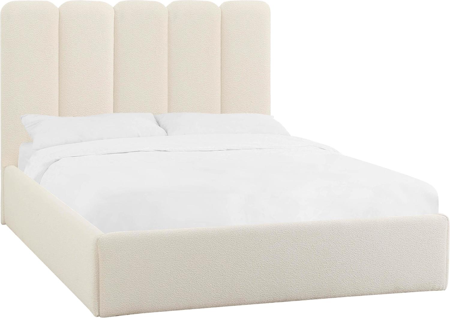 beige king platform bed Tov Furniture Beds Cream