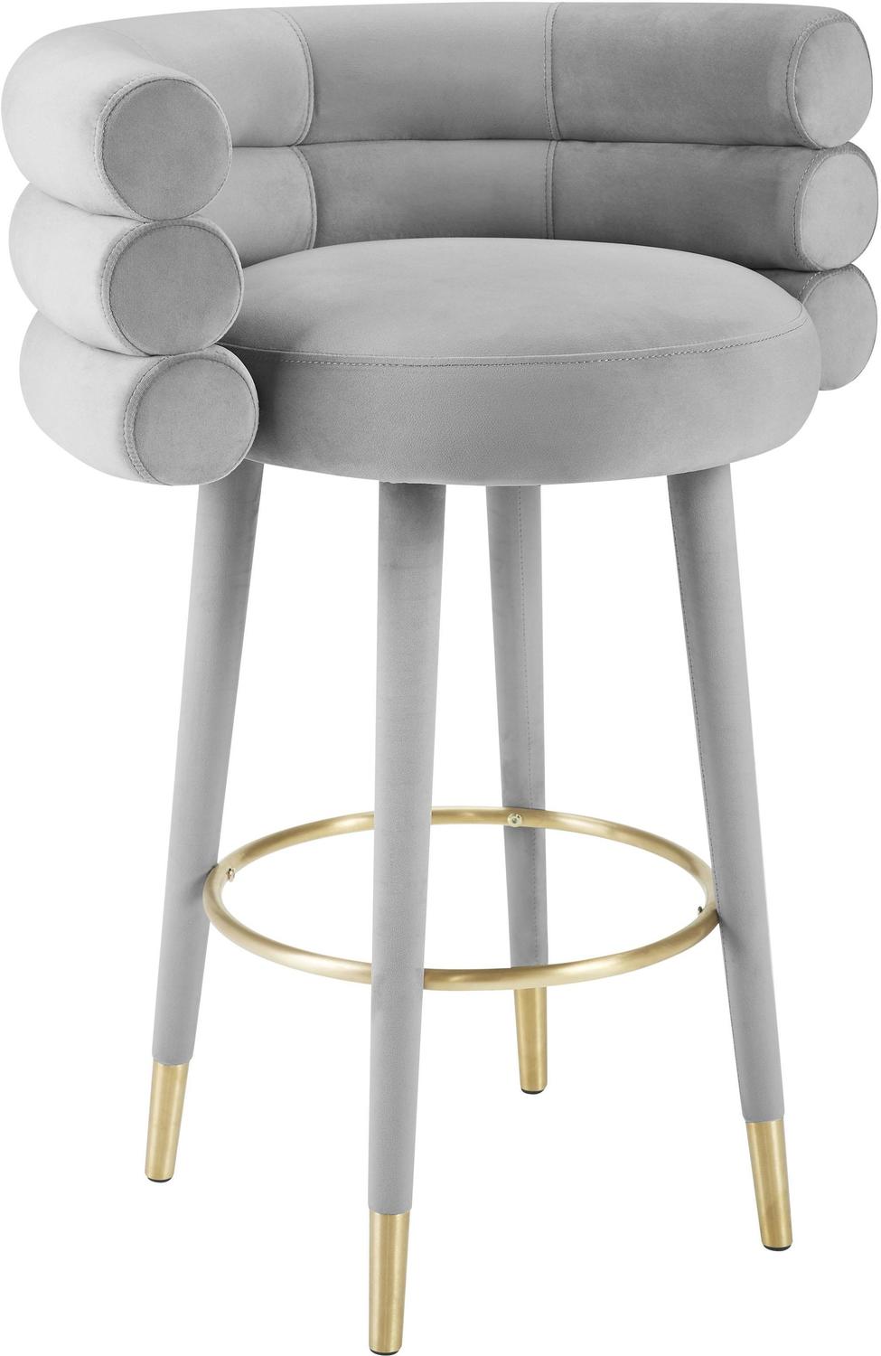 leather stools with backs Tov Furniture Stools Grey