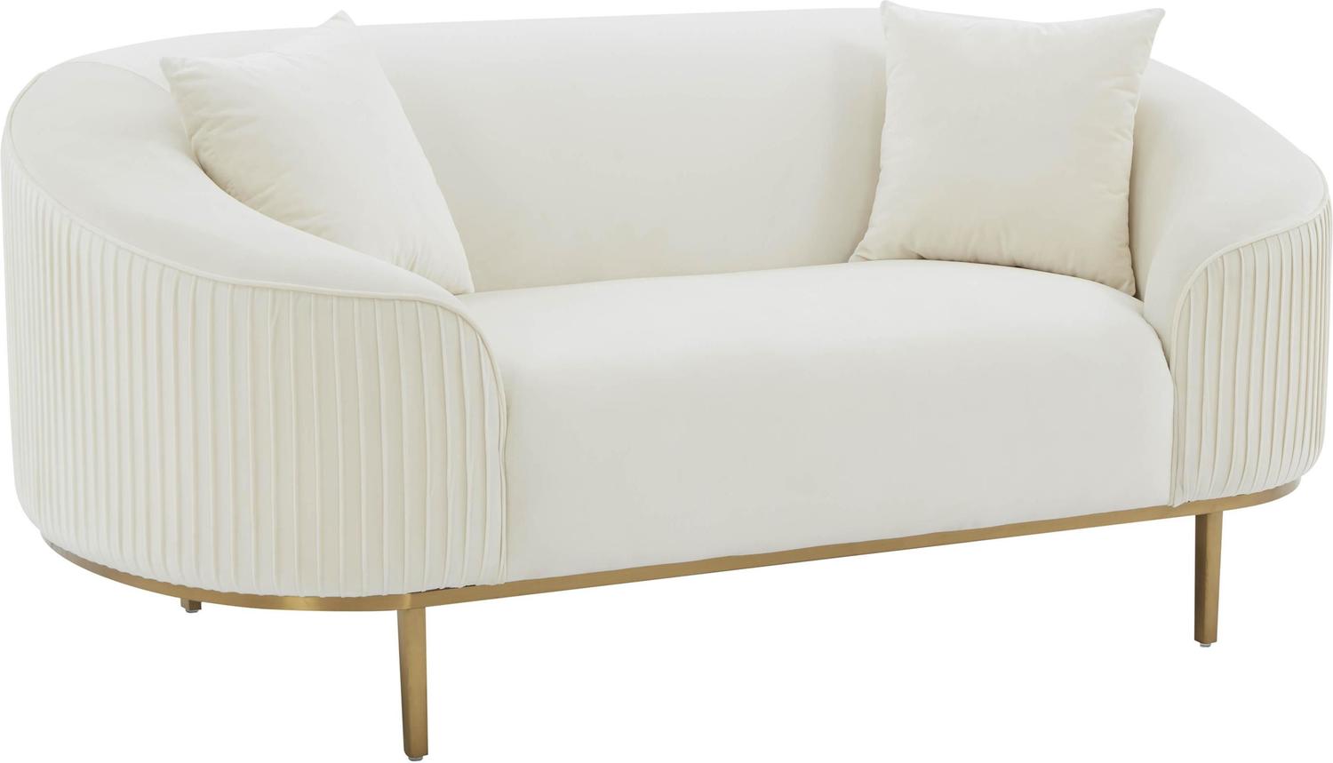 sofa leather modern Tov Furniture Loveseats Cream