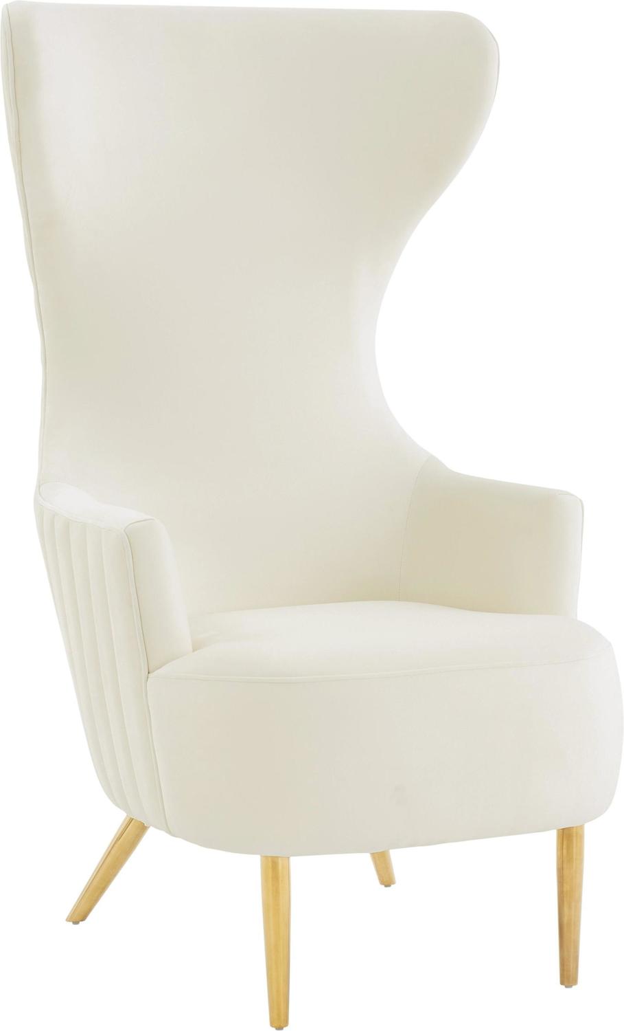modern leather chair and ottoman Tov Furniture Accent Chairs Cream
