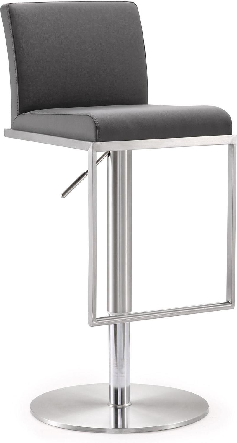 dark wood bar stools with backs Tov Furniture Stools Grey