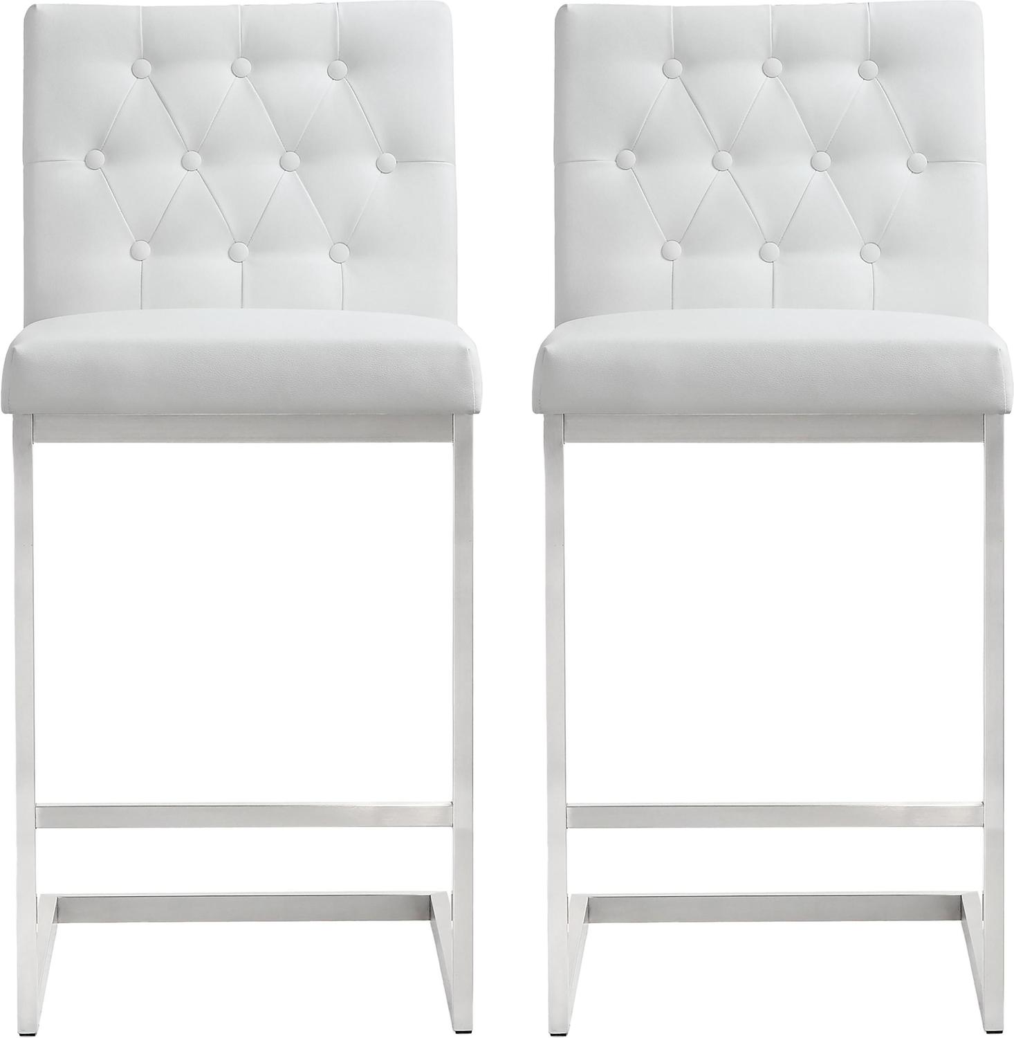 counter chairs with arms Tov Furniture Stools White