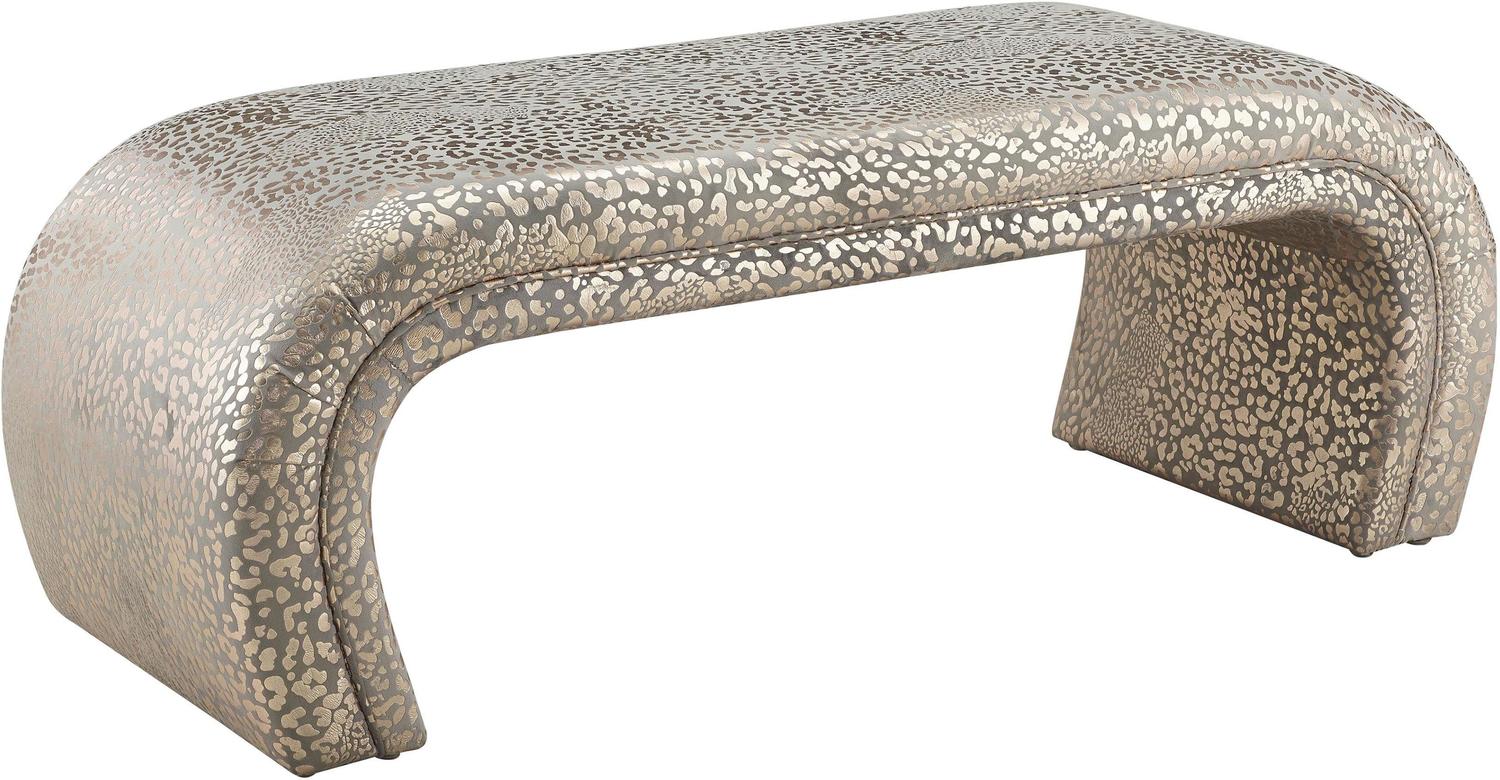gray ottoman Tov Furniture Benches Gold