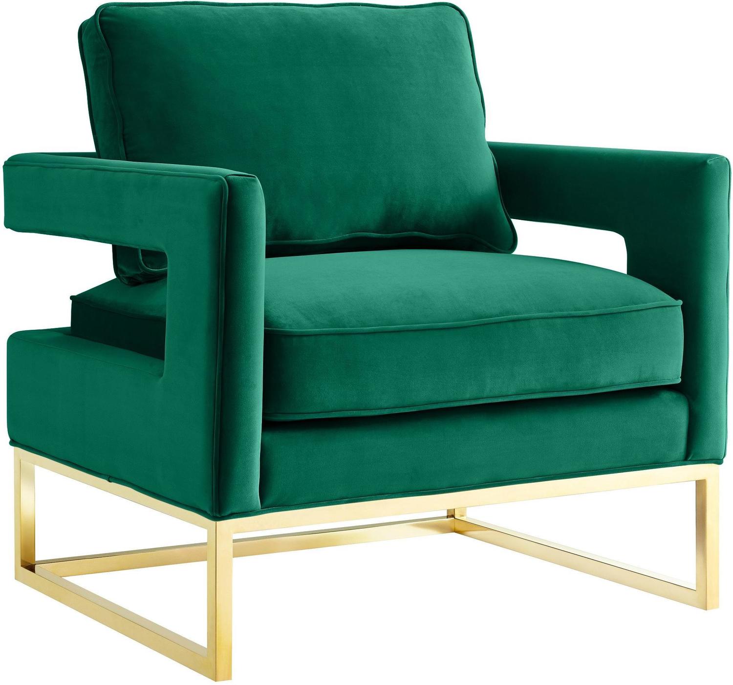 small navy accent chair Tov Furniture Accent Chairs Green