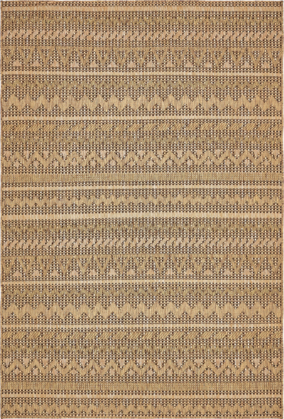 navy and green rug Unique Loom Area Rugs Light Brown Machine Made; 9x6