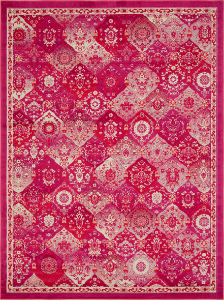 knotted carpet Unique Loom Area Rugs Magenta Machine Made; 12x9