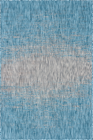 blue and gray rug Unique Loom Area Rugs Aqua Blue Machine Made; 6x4