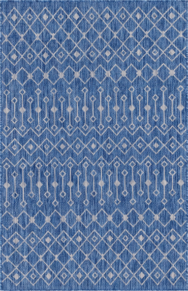 rugs 4 home Unique Loom Area Rugs Blue/Ivory Machine Made; 8x5