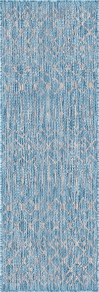 inside rugs Unique Loom Area Rugs Aqua Blue/Ivory Machine Made; 6x2
