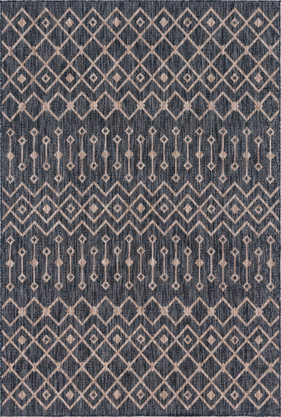5 by 7 rugs Unique Loom Area Rugs Charcoal Gray/Beige Machine Made; 9x6