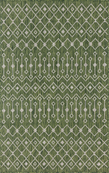 cheap floor runners Unique Loom Area Rugs Green/Ivory Machine Made; 8x5
