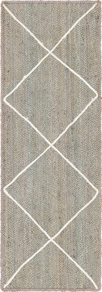 3 x 6 rug Unique Loom Area Rugs Gray/Ivory Hand Braided; 6x2