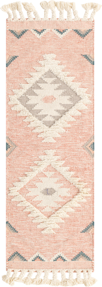 navy teal rug Unique Loom Area Rugs Pink Hand Woven; 6x2