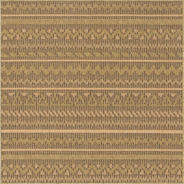 solid shag rug Unique Loom Area Rugs Light Brown Machine Made; 6x6