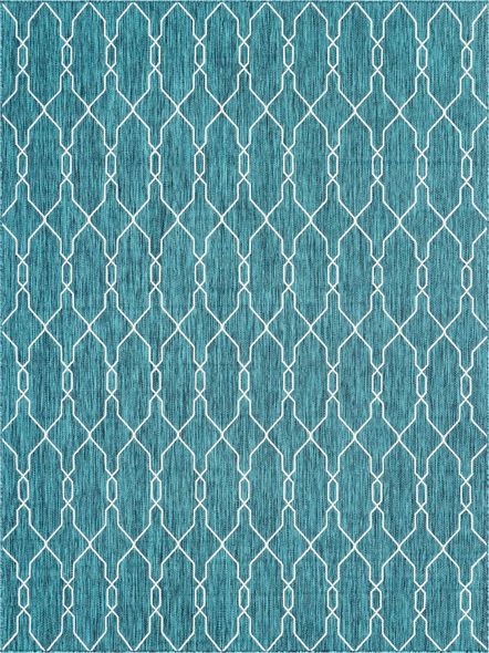 a rug on carpet Unique Loom Area Rugs Teal/Ivory Machine Made; 12x9
