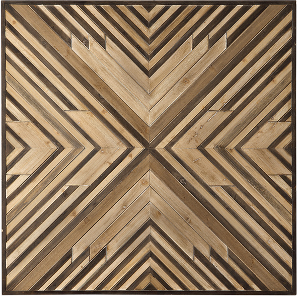 garden wall plaques Uttermost Wooden Wall Art A Rustic Modern Fusion Of Pieced Fir Wood, Creating A Three Dimensional Geometric Pattern In Varying Shades Of Brown.