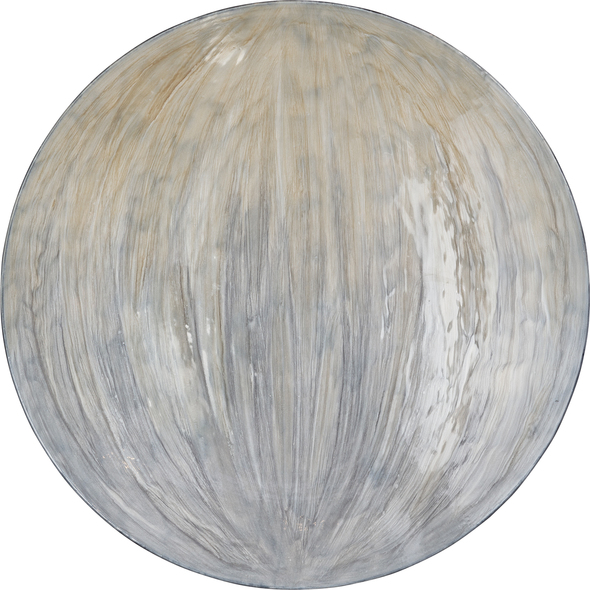 art deco wall Uttermost Metal Wall Décor This Solid Iron Wall Disc Is Hand Painted In Ombre Brushstrokes Of Gray And Light Yellow Tones Sealed With A Glossy Coating.