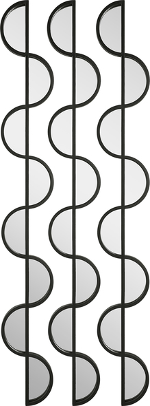 oval standing mirrors Uttermost Mirrored Wall Art Set Of Three Iron Wall Pieces Showcase A Curved Silhouette Finished In Matte Black With Inset Mirrored Accents. May Be Hung Horizontal Or Vertical. Hang Multiple Sets Together To Create A Truly Unique Wall Display.