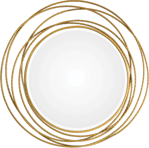 round mirror design ideas Uttermost Gold Round Mirror Hand Forged Iron Coils, Finished In A Metallic Gold Leaf, Accented With A Subtle Hammered Texture.