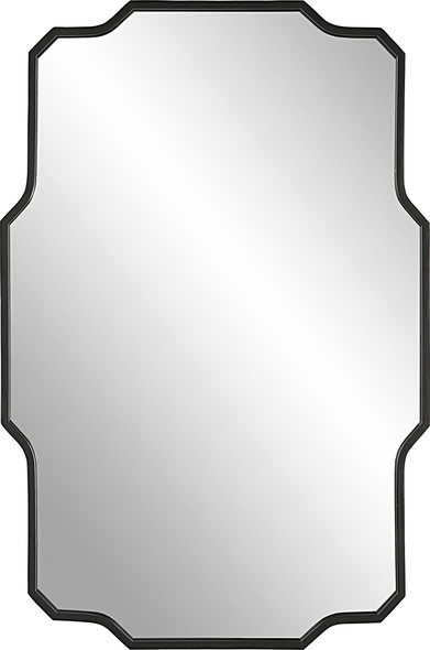 wall mirror floor Uttermost Iron Wall Mirror Inspired By Traditional Silhouettes, This Mirror Features An Iron Frame With Linear Details Married With Graceful Curves, Finished In A Contemporary Matte Black. May Be Hung Horizontal Or Vertical.