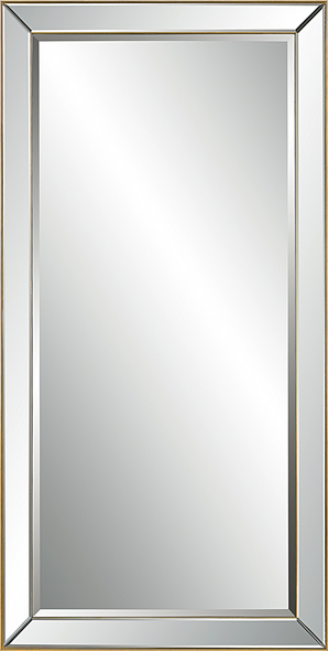 round wood bathroom mirror Uttermost Gold Mirror Displaying A Classic Elegance, This Rectangular Mirror Has A Slim Gold Outer And Inner Edge, Encasing A Raised Beveled Mirror Frame, Creating A Sophisticated Look. May Be Hung Horizontal Or Vertical.