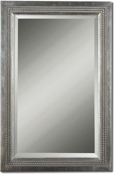modern wall mirrors for living room Uttermost Modern Rectangular Mirrors Silver Leaf With A Light Gray Glaze.